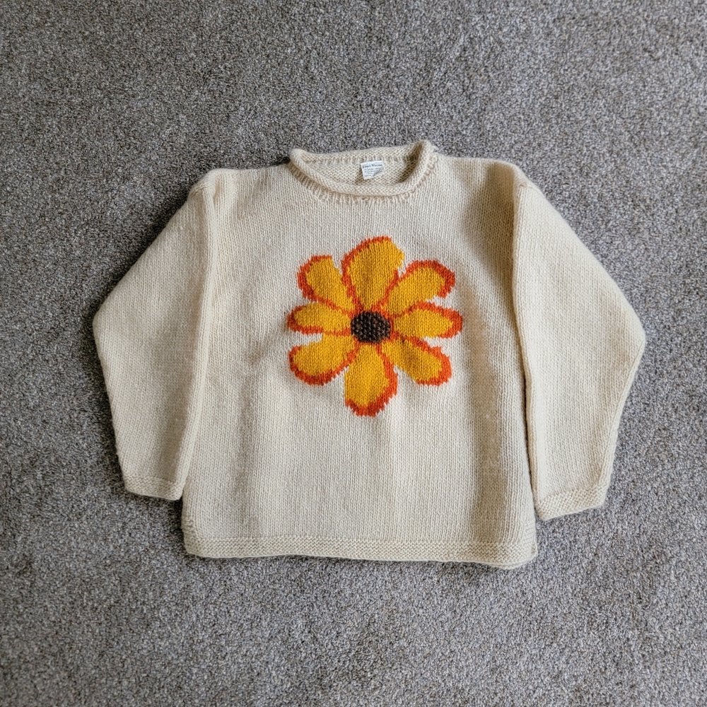 Vintage wool flower sweater